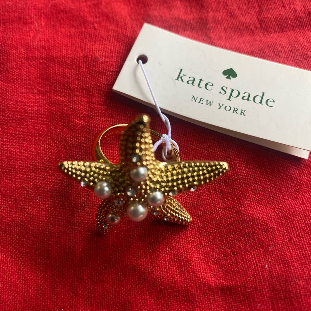 Kate Spade Gold Starfish Ring with Pearls